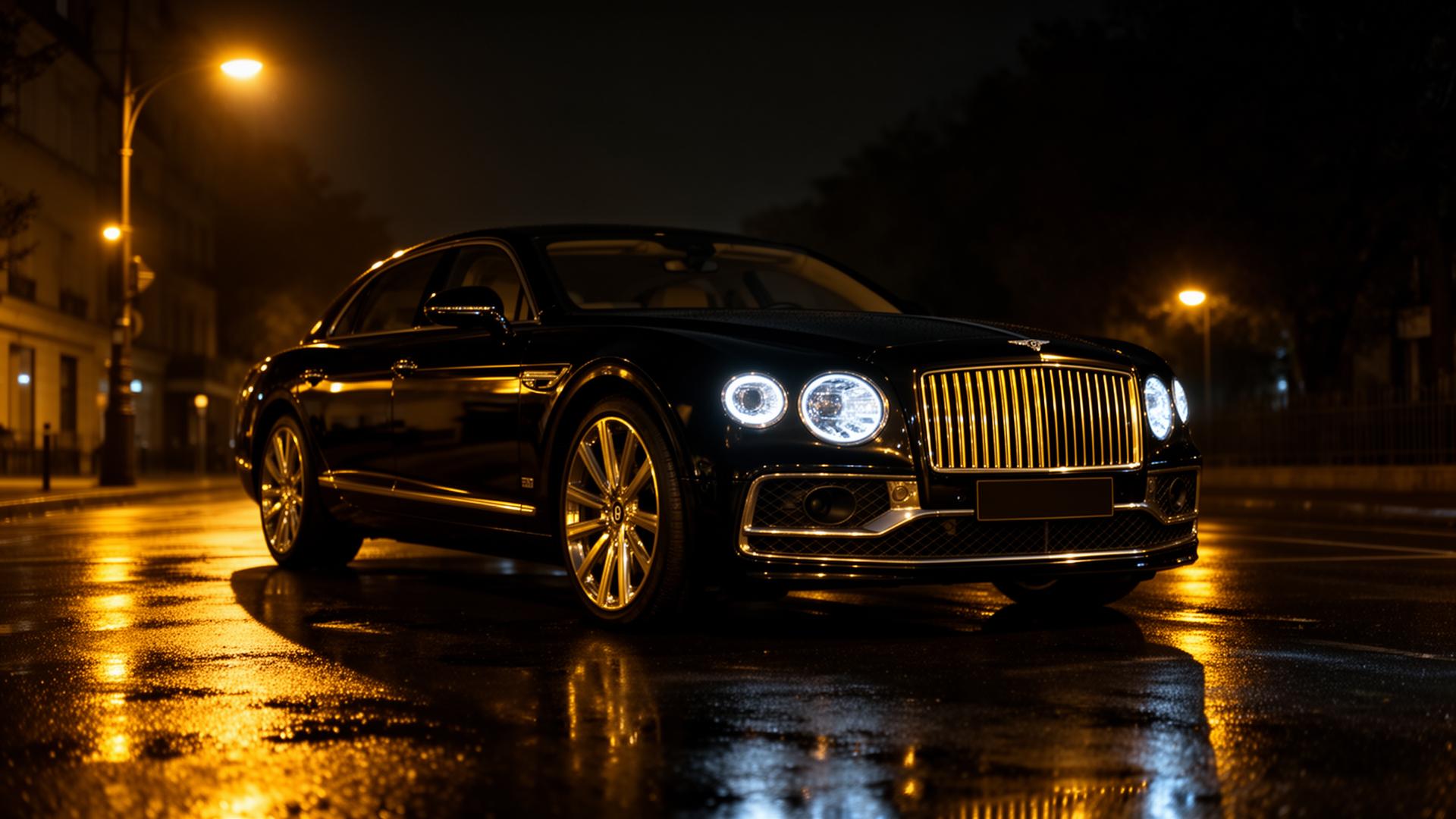 Bentley Flying Spur sub lumina nopții